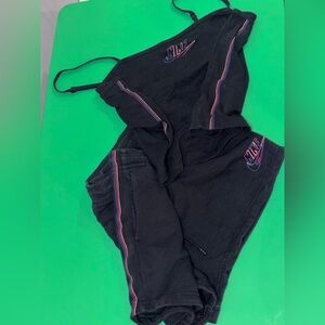 Nike Black Activewear Set with Multicolor Stripes